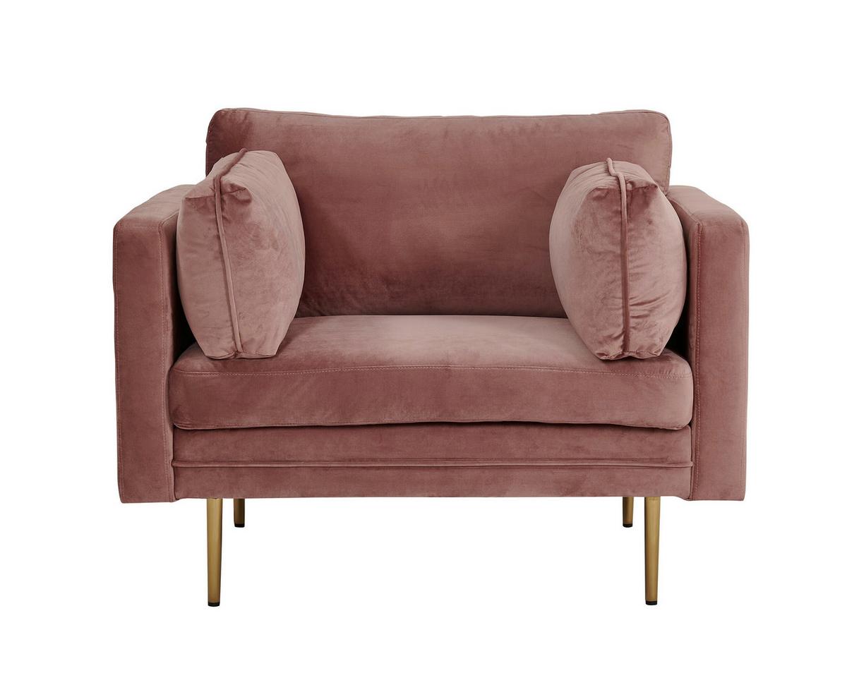 Armlehnstuhl Boom Pink - Chromfarben/Pink, MODERN, Textil/Metall (110/88/90cm) - Livetastic