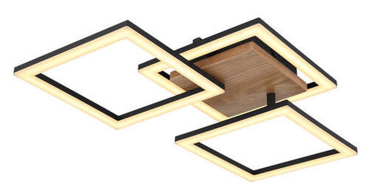 LED-Deckenleuchte Kerry max. 30 Watt. - Dunkelbraun/Opal, Design, Holz/Kunststoff (66/31/7,5cm) - Globo