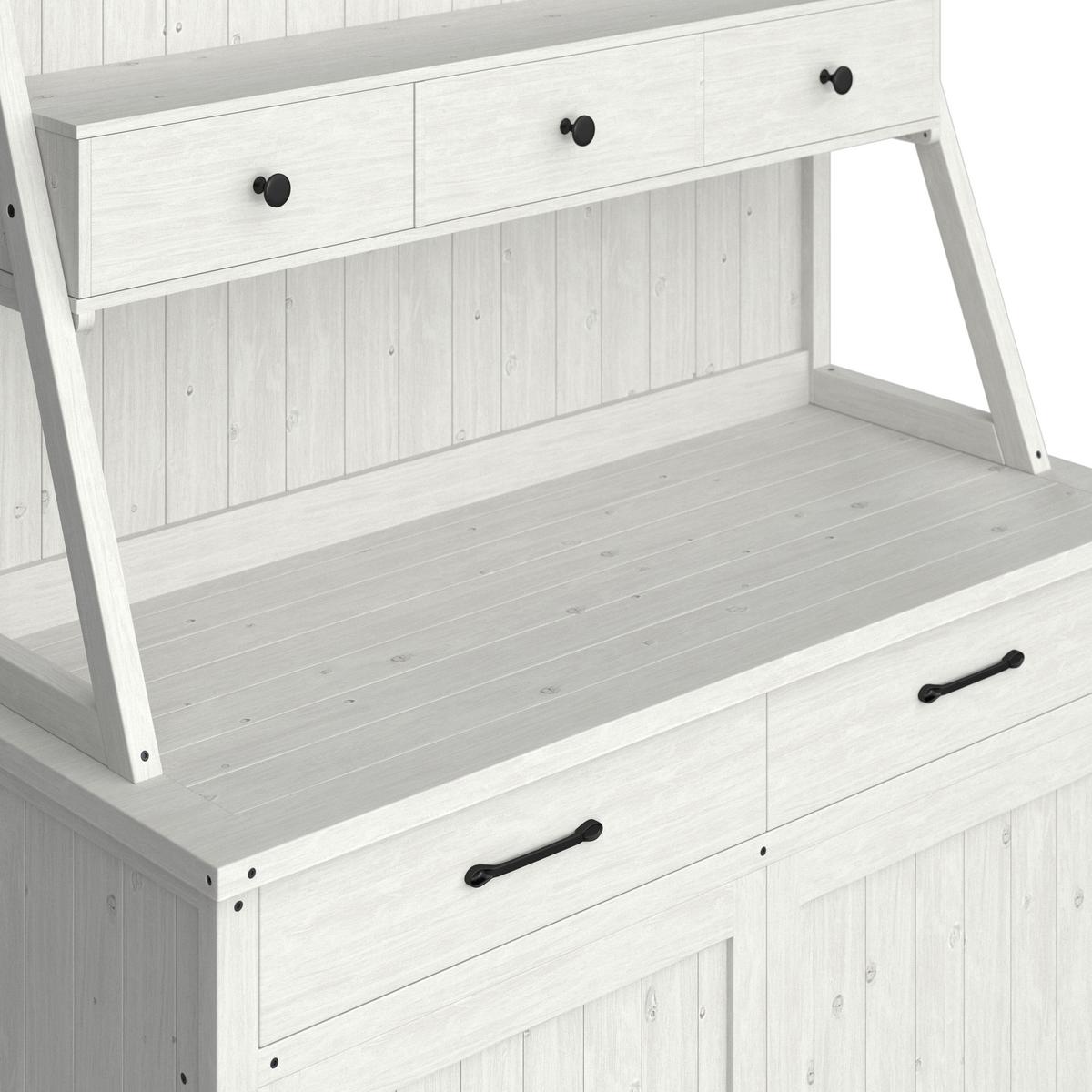 Gartenschrank Liana Weiß Echtholz - Schwarz/Weiß, MODERN, Holz/Metall (113/164/47cm) - Bessagi Garden