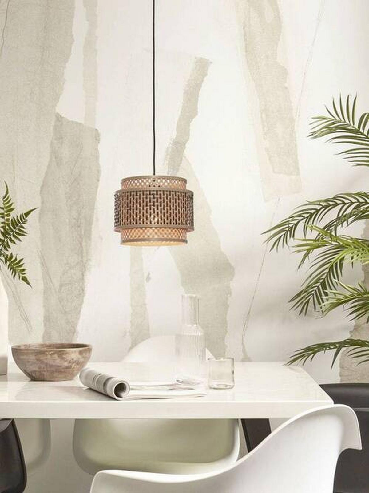 Viseča Svetilka Bhutan, Črna, Bambus - črna/naravne barve, Trend, les (25/20cm) - Good & Mojo