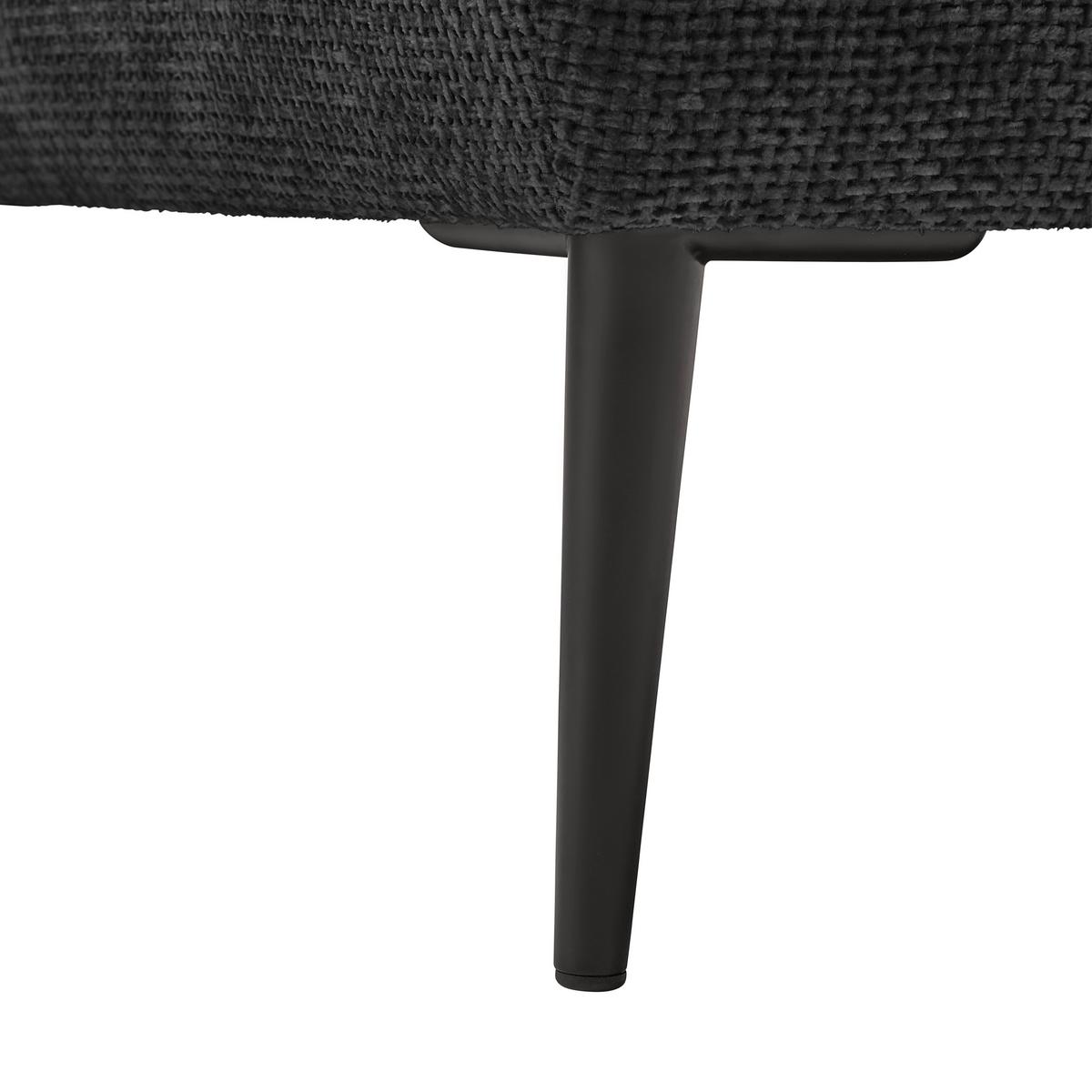 Ecksofa Custom Schwarz - Schwarz, MODERN, Textil/Metall (255/85/164cm) - Mömax