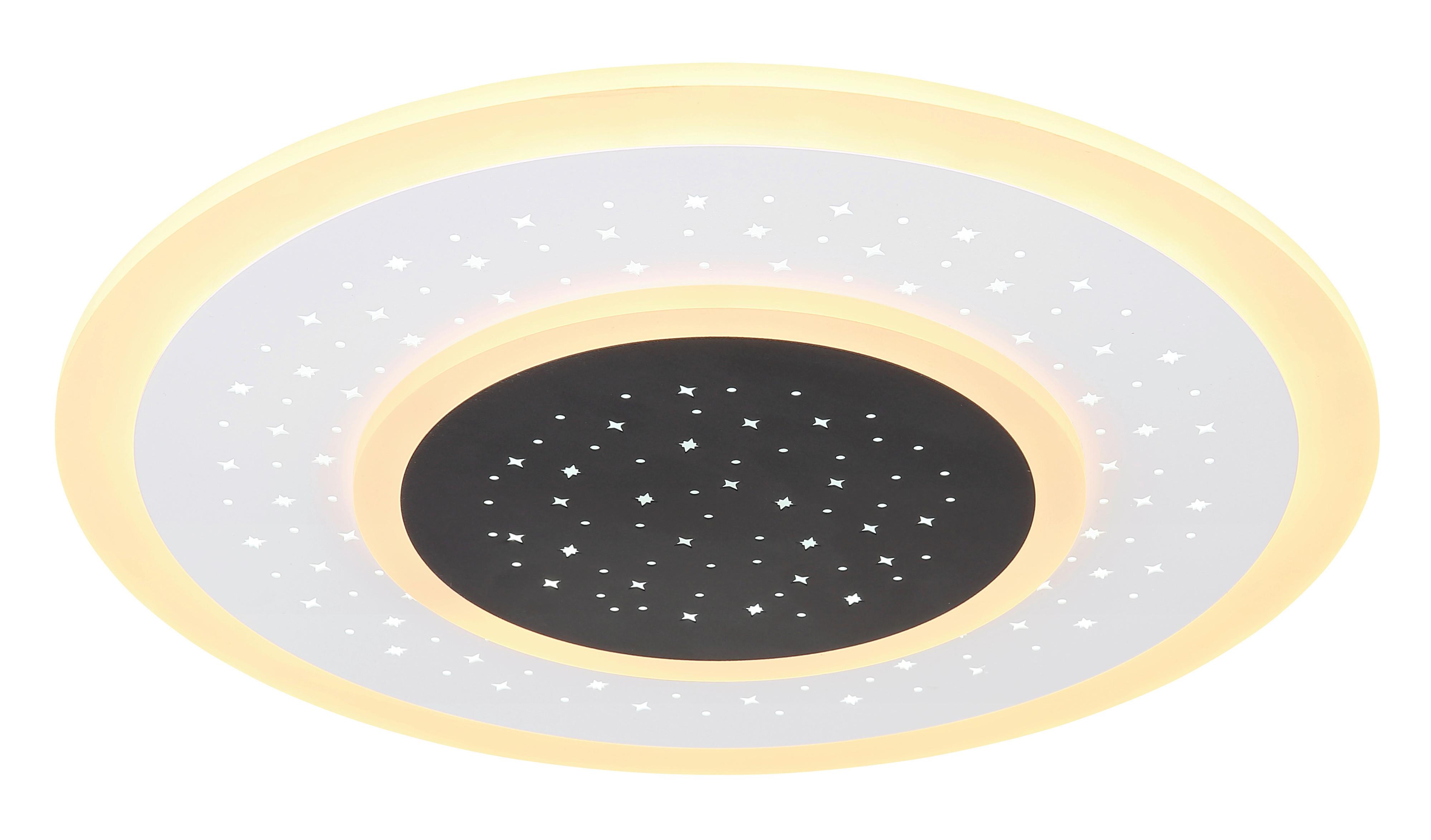 LED-Deckenleuchte Gisell max. 44 Watt - Opal/Schwarz, Design, Kunststoff/Metall (46/5,5cm) - Globo
