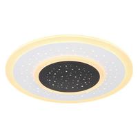 Led Mennyezeti Lámpa 46cm - fekete/opál, Design, műanyag/fém (46/5,5cm) - Globo