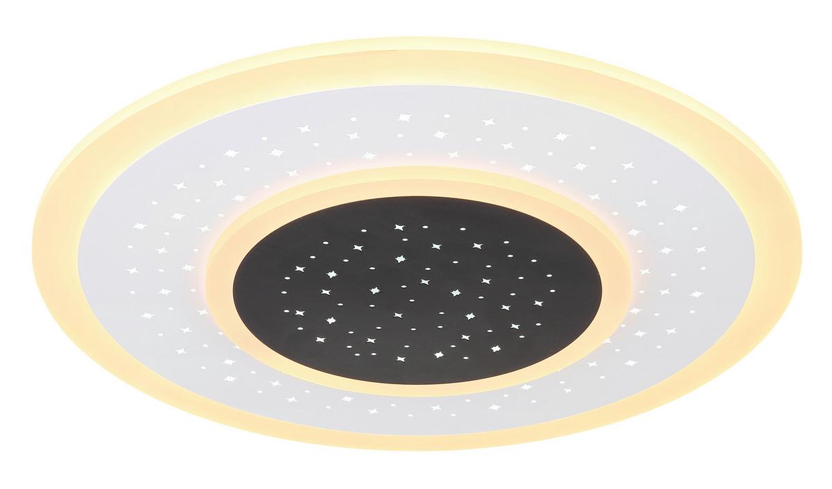 Led Mennyezeti Lámpa 46cm - fekete/opál, Design, műanyag/fém (46/5,5cm) - Globo