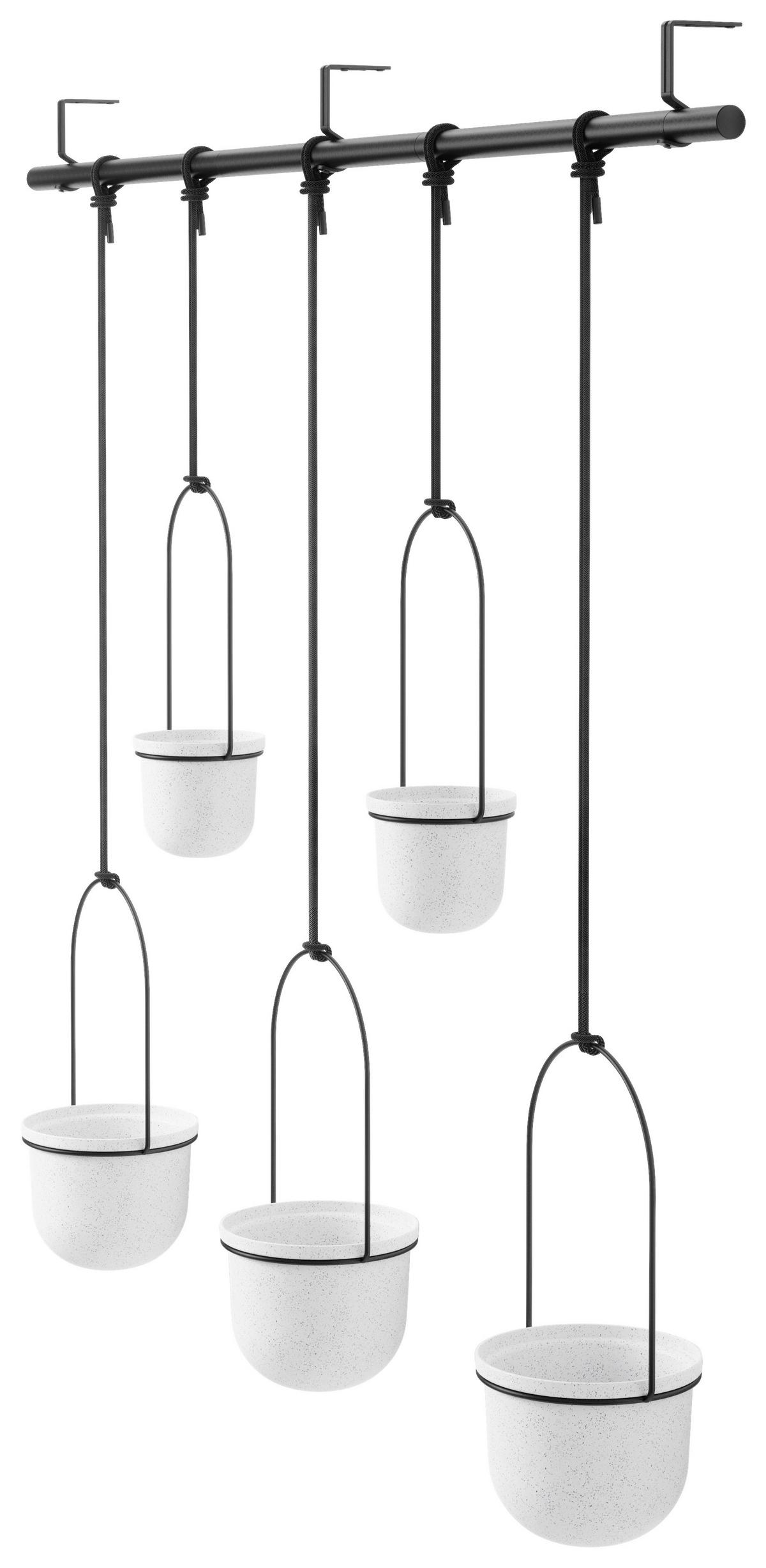 Pflanzentop Schwarz/Weiß - Schwarz/Weiß, Design, Kunststoff/Metall (18,4/94,6/137,8cm) - Umbra