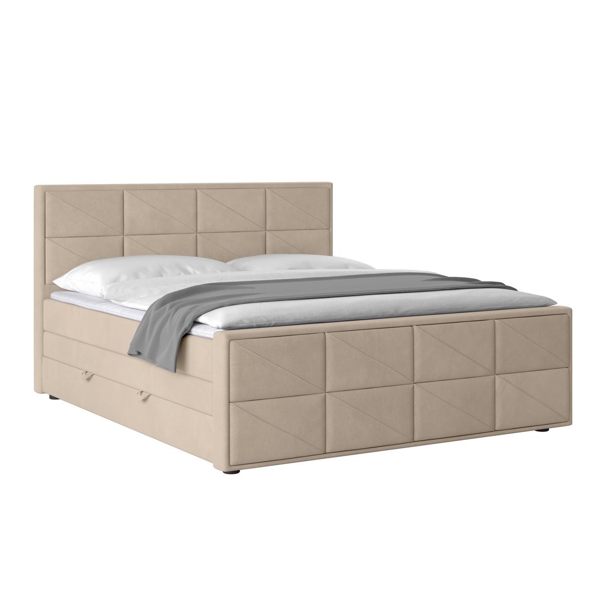 Boxspringbett Helsinki ca. 180x200 cm Beige - Beige, MODERN, Holz/Kunststoff (180/200cm) - MID.YOU