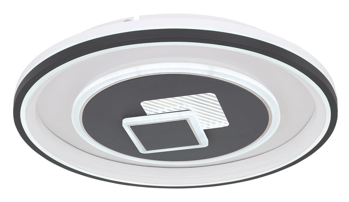 LED-Deckenleuchte Sundi max. 46 Watt - Opal/Graphitfarben, Design, Kunststoff/Metall (50/7cm) - Globo