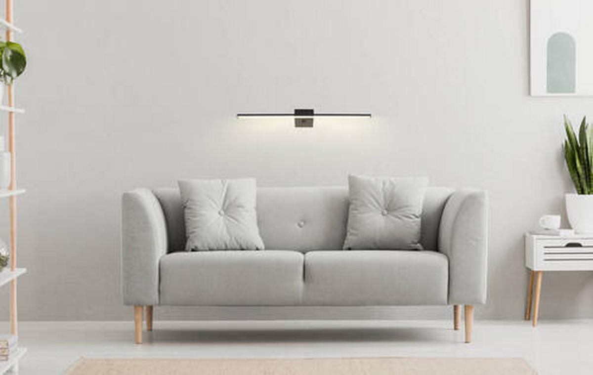 LED-Wandleuchte Jaime Opal/Schwarz max. 12 Watt - Opal/Schwarz, Basics, Kunststoff/Metall (61,5/11/3,7cm) - Globo