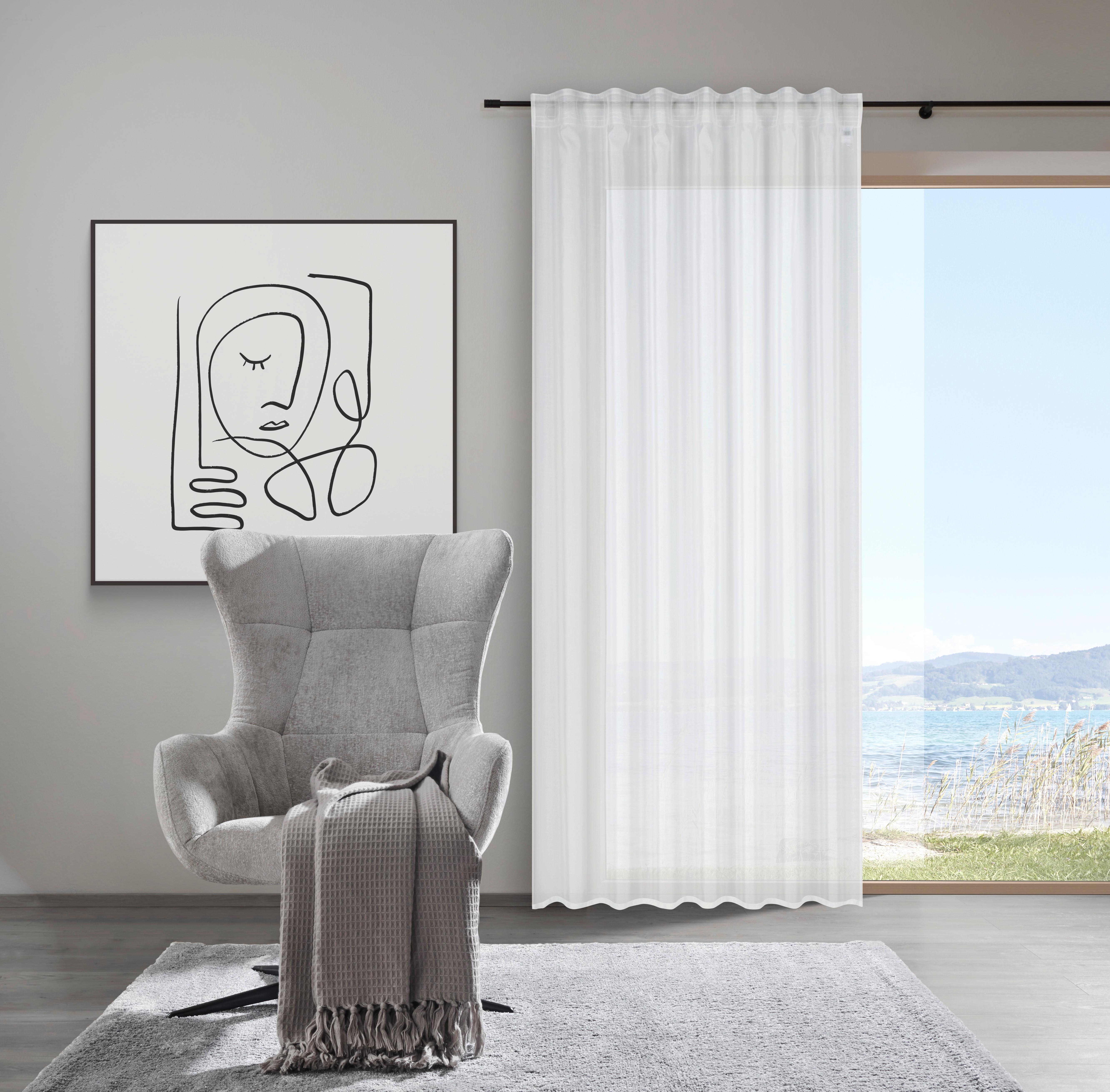 GARDINLÄNGD LEO TRANSPARENT 2 STK. -AKT- - naturfärgad, Klassisk, textil (140/255cm) - Premium Living