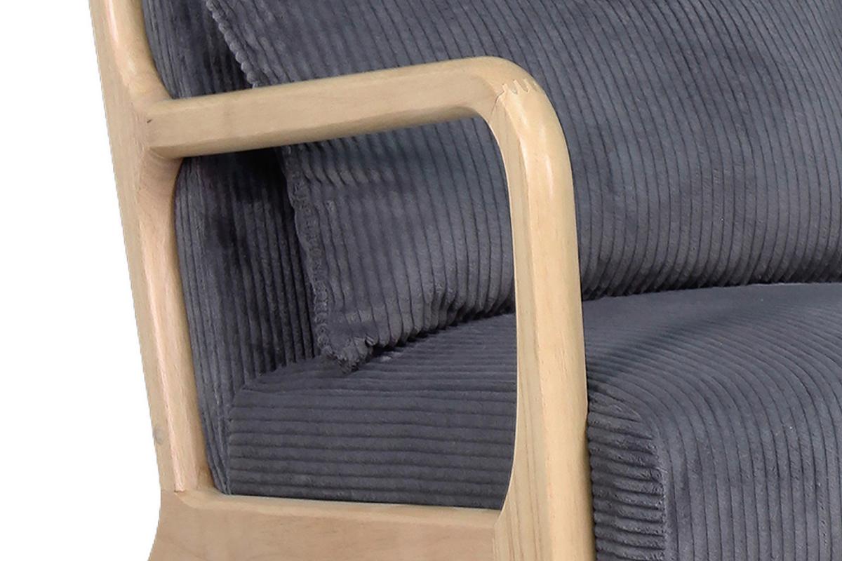 Sessel NOHR Grau, Cord - Braun/Grau, Basics, Holz/Textil (65/81/76cm) - MID.YOU