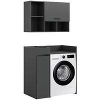 Waschmaschinenschrank Free Anthrazit - Anthrazit/Schwarz, Basics, Holzwerkstoff/Kunststoff (95/195/60cm) - MID.YOU