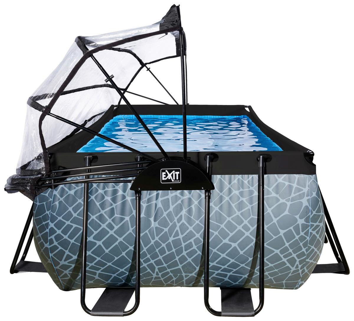 Bazen Exit Stone Pool, Črpalka S Peščenim Filtrom, 400x200cm - črna, Konvencionalno, kovina (400/200/122cm) - EXIT Toys
