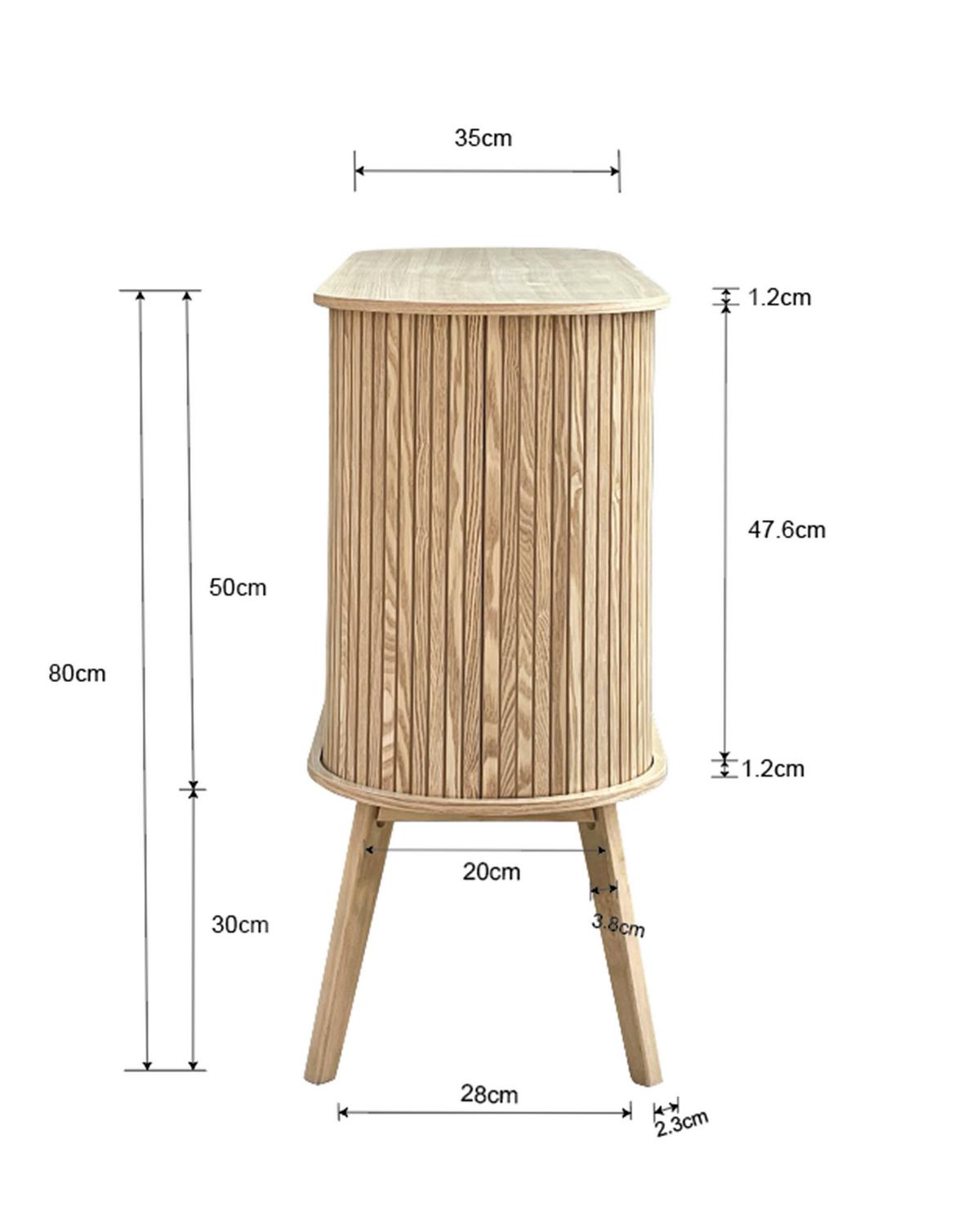 Komód Skandy - natúr színű, Modern, faalapú anyag/fa (120/80/35cm) - Premium Living