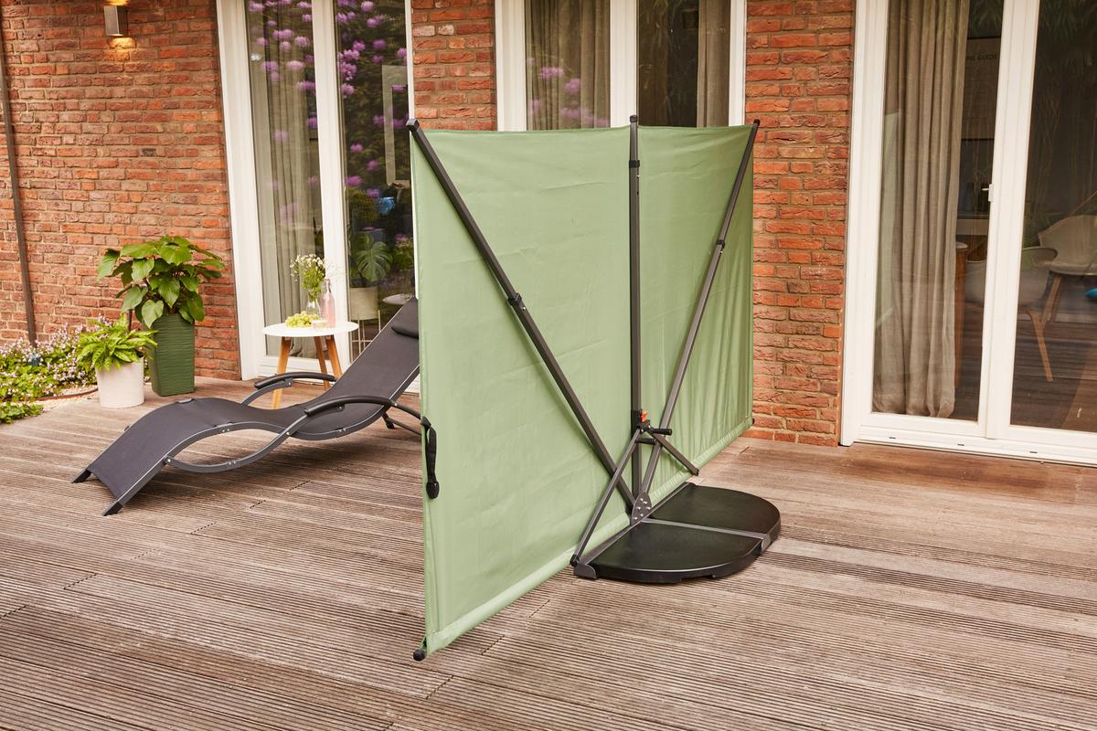 Sichtschutz Grün/Anthrazit BH 280 x 150 cm - Anthrazit/Olivgrün, KONVENTIONELL, Textil/Metall (280/150cm) - Siena Garden
