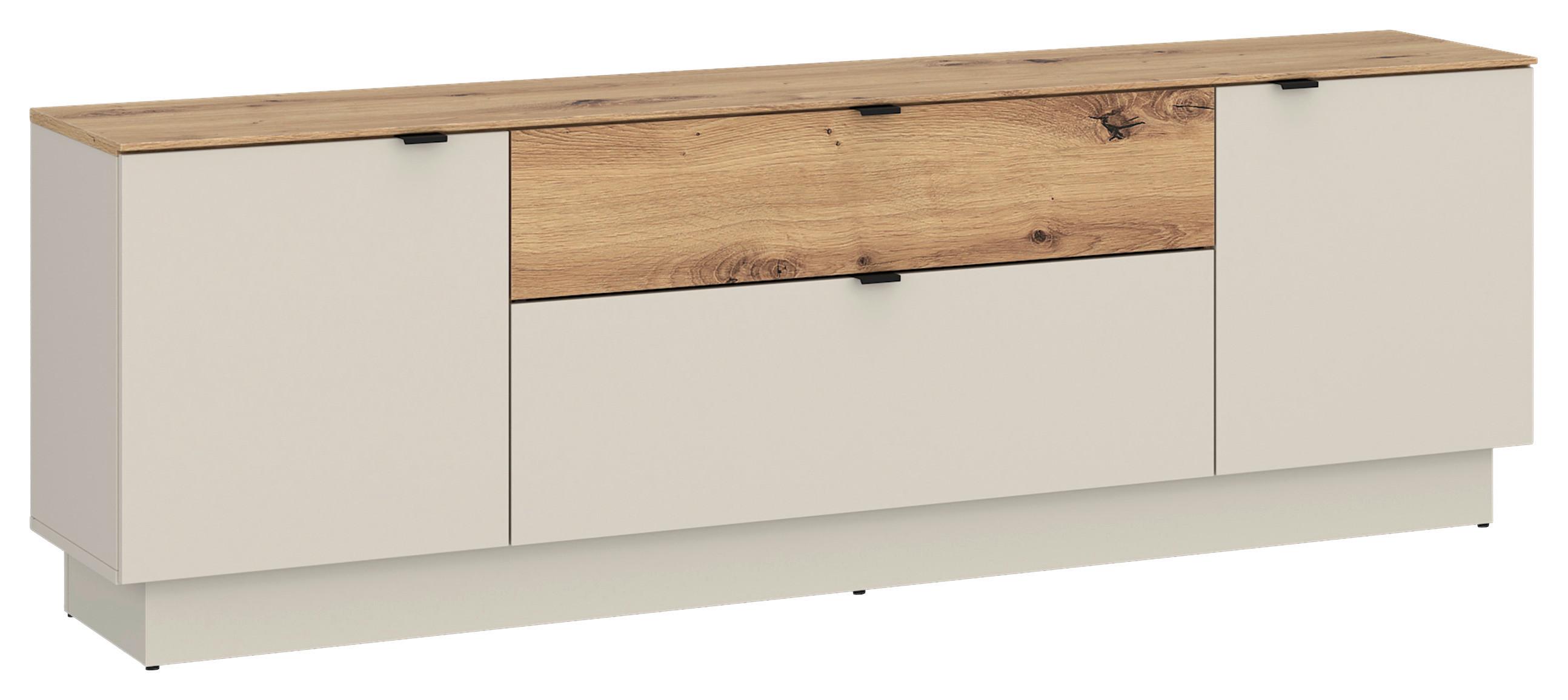 Tv Komoda Viona - kašmir/hrast Artisan, Basics, drvni materijal/metal (180/59,5/40cm) - Modern Living