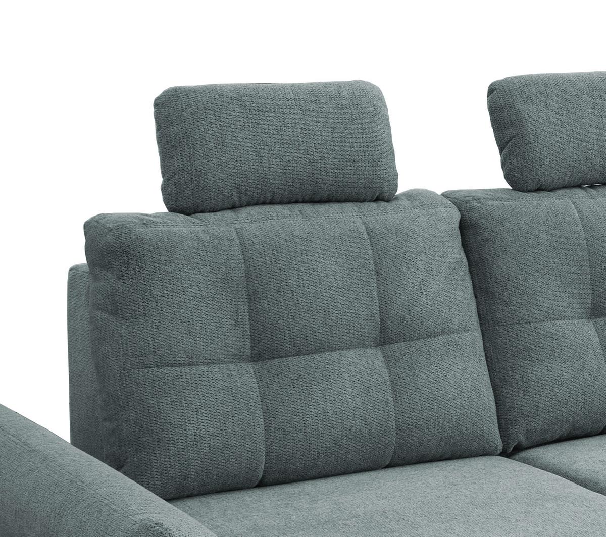 Wohnlandschaft Brizzini Mintgrau Chenille - Mintgrau/Blau, MODERN, Holz/Textil (250-280/176cm) - Livetastic