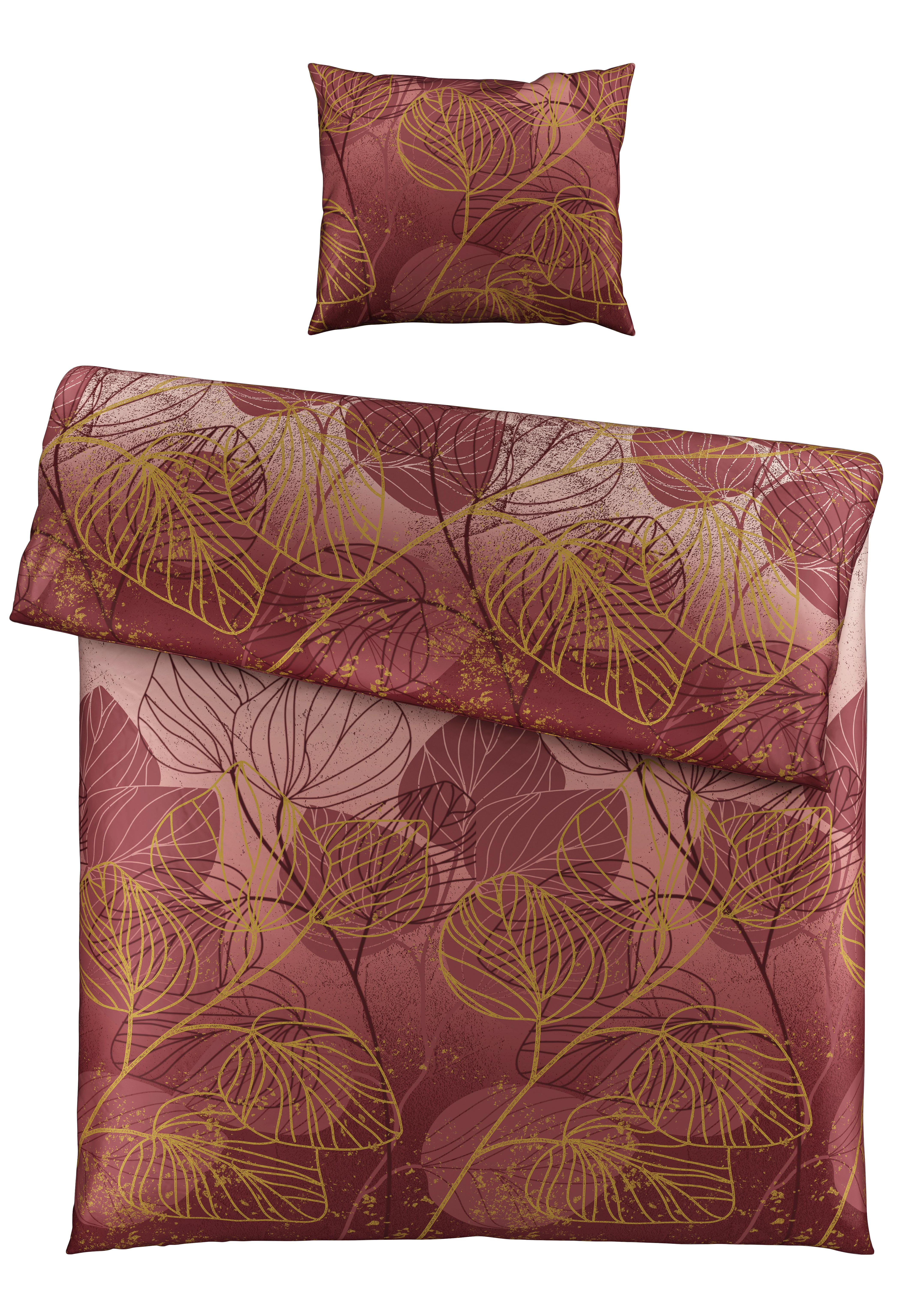 Bettwäsche Britt Ca. 160x210cm - Weinrot, Konventionell, Textil (160/210cm) - Premium Living
