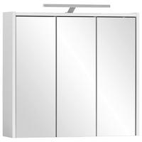 Spiegelschrank Dex Weiß mit LED 3-türig - Weiß, MODERN, Glas/Holzwerkstoff (65,0/64,0/16,0cm) - MID.YOU