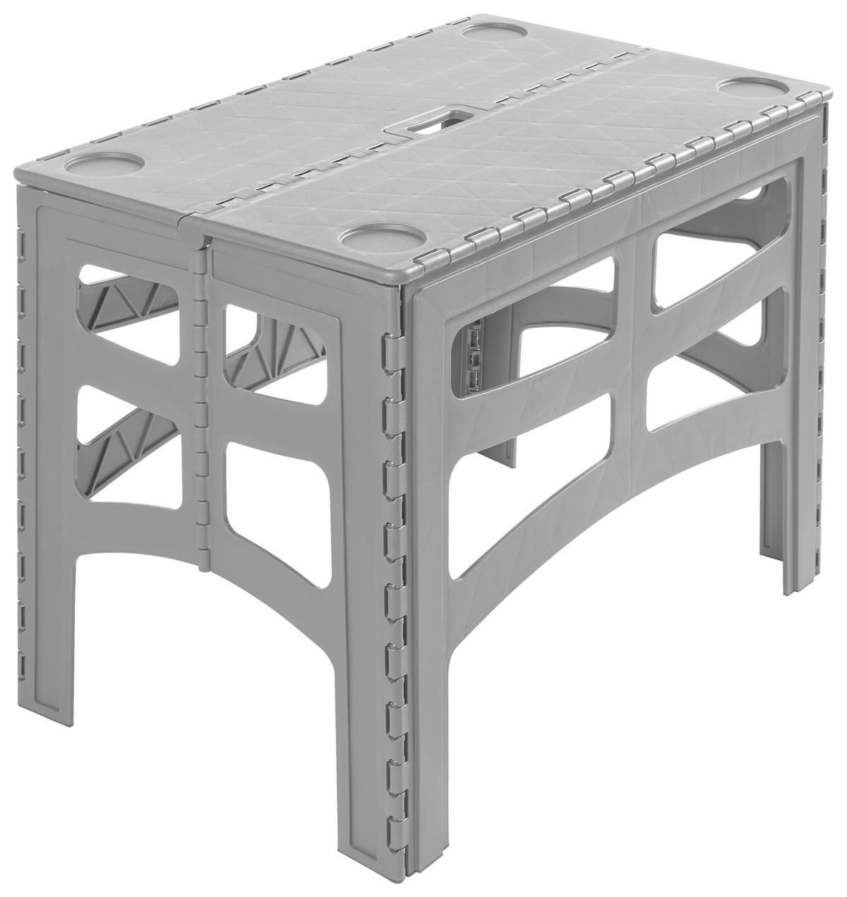 Campingtisch Timo Grau - Grau, KONVENTIONELL, Kunststoff (70/45/55cm)