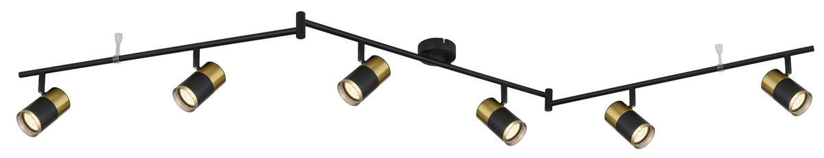 Strahler Brisbon Schwarz max. 25 Watt - Dunkelgrau/Schwarz, Basics, Kunststoff/Metall (180cm) - Globo