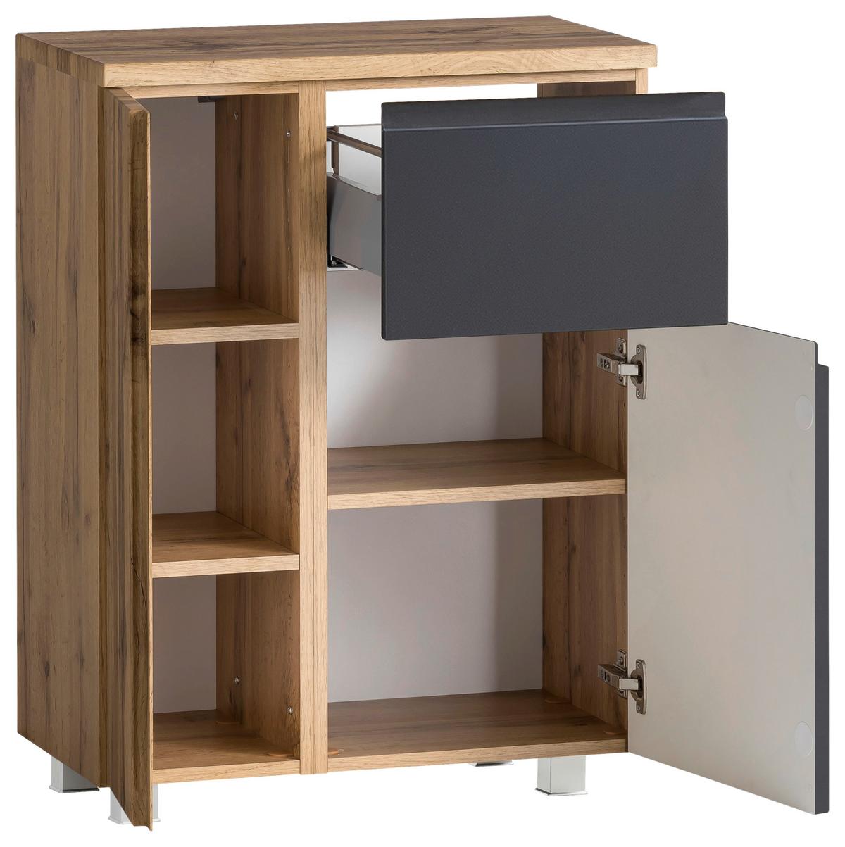 Unterschrank Varese ca. 65x79 cm Grau/Eiche - Eiche Wotan/Grau, MODERN, Holzwerkstoff (65/79/35cm) - Held