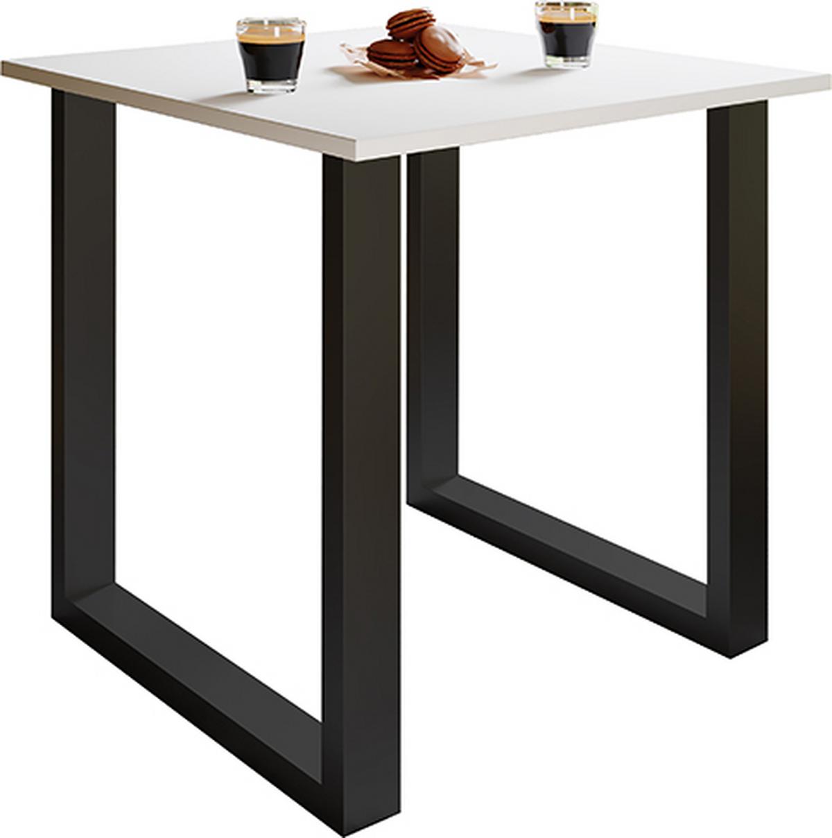 Jedilna Miza Xona, Bela, Črna - črna/bela, Basics, kovina/leseni material (80/80/76cm) - MID.YOU