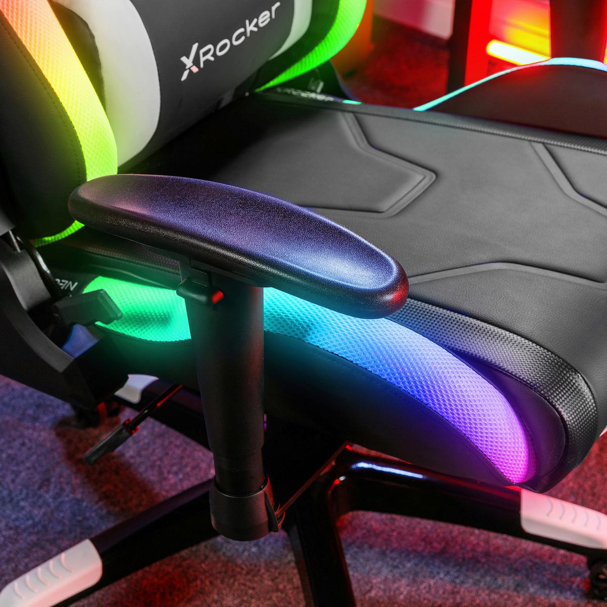 Gamingstuhl Agility Esports ca. 66x128 cm Schwarz m. LED - Schwarz/Grau, MODERN, Kunststoff/Textil (66/128/59,9cm) - X Rocker