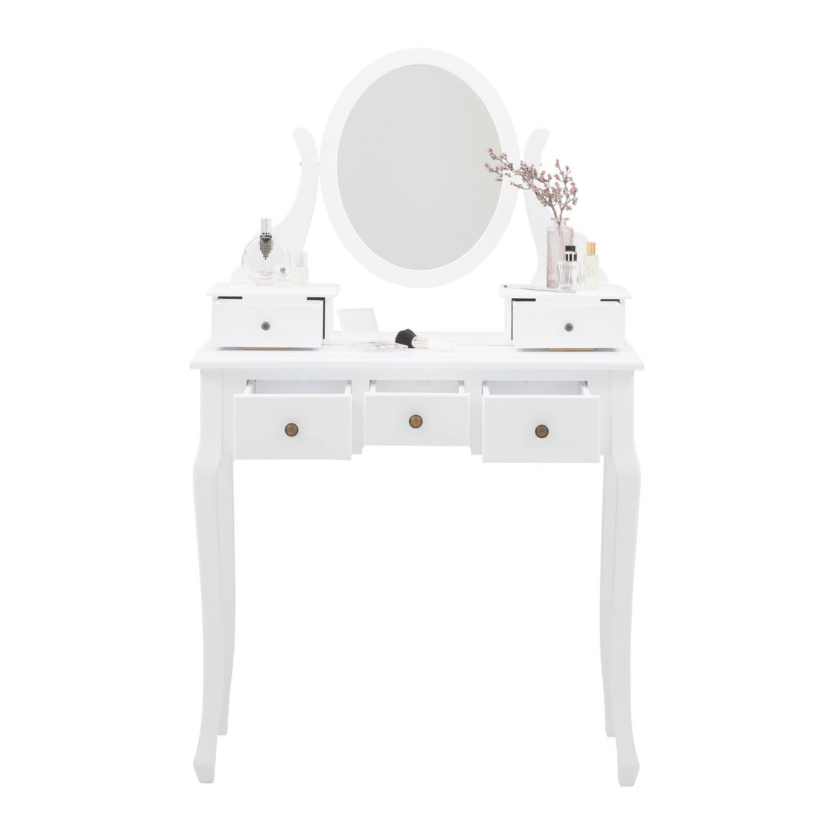 Toaletni Stol Sara Ii - brončane boje/bijela, Romantično / ladanjski, staklo/drvni materijal (80/130/40cm) - Modern Living