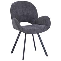 KRZESŁO Z PODŁOKIETNIKAMI CARLOTTA - czarny/szary, Modern, metal/tkanina (61/88/62cm) - MID.YOU