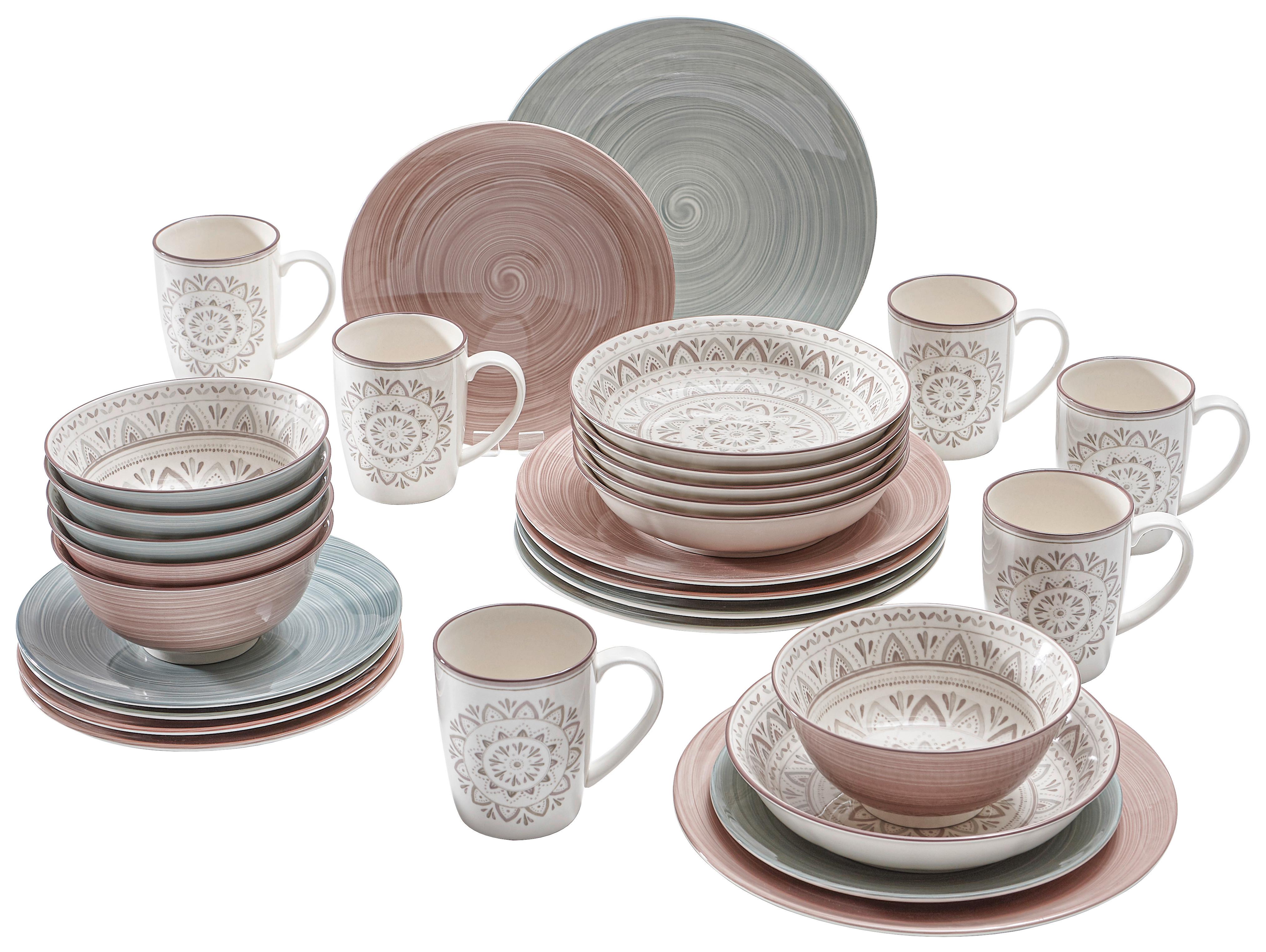 SERWIS OBIADOWO-ŚNIADANIOWY VALENCIA - szary/brązowy, Konventionell, ceramika - Ritzenhoff Breker