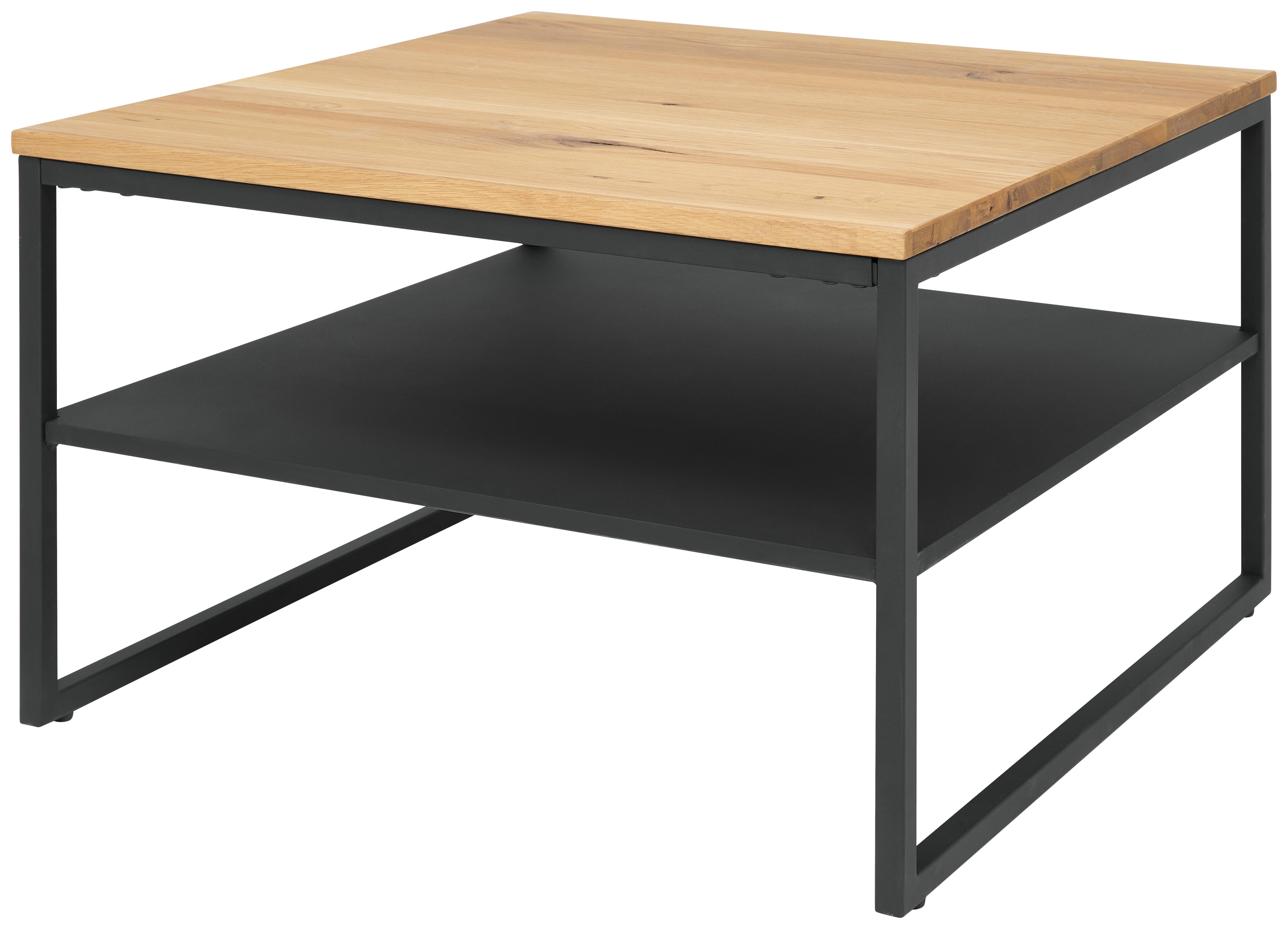 Klubska Miza Vermont 1, Hrast, Črna - črna/naravne barve, Moderno, kovina/leseni material (70/44/70cm)