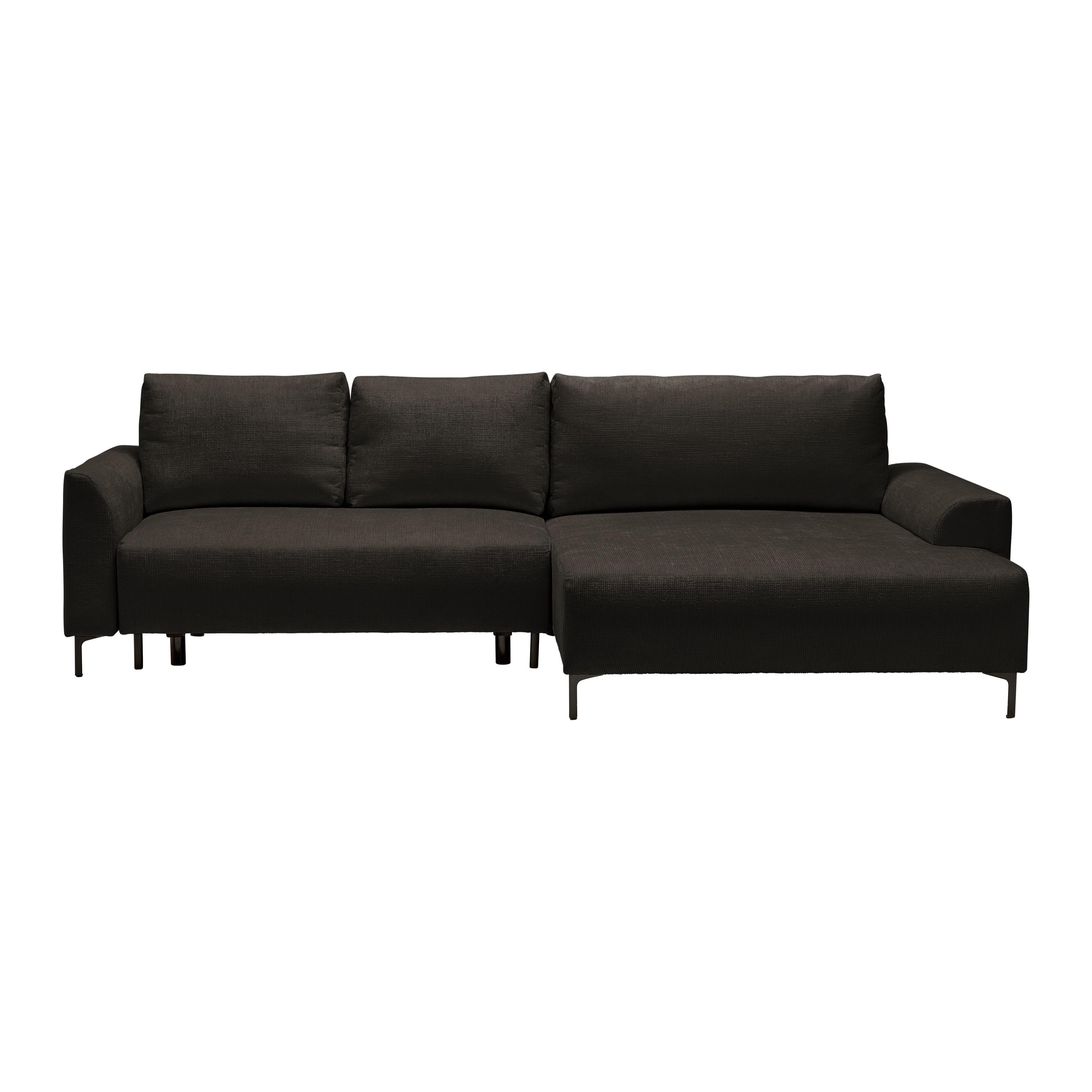 Ecksofa Integra Anthrazit - Anthrazit/Schwarz, Textil/Metall (294/81-93/170cm) - Mömax