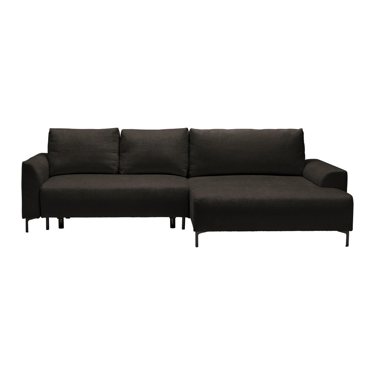 Ecksofa Integra Anthrazit - Anthrazit/Schwarz, Textil/Metall (294/81-93/170cm) - Mömax