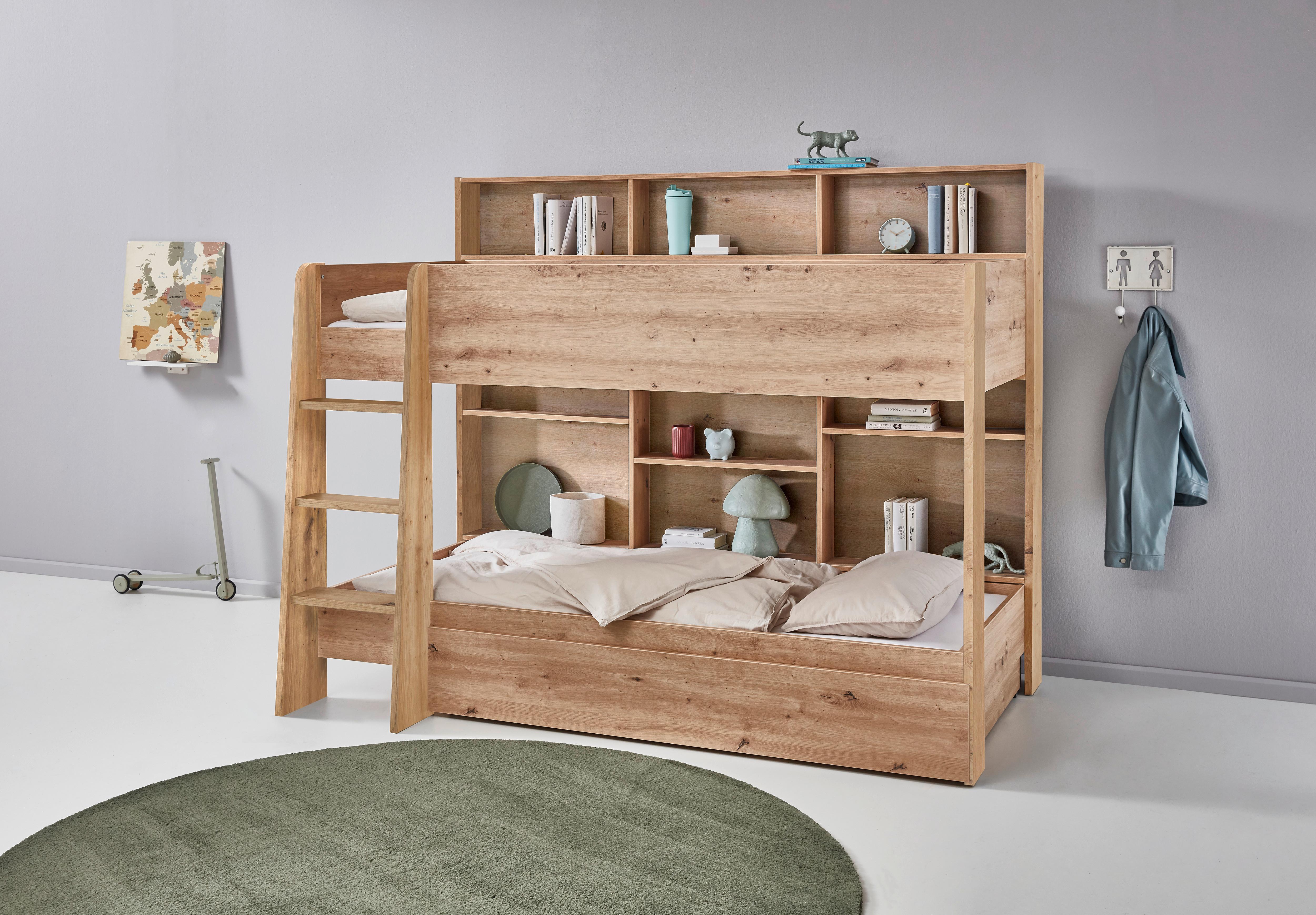 Krevet Na Kat Sely - hrast Artisan, Konvencionalno, drvni materijal (90/200cm) - Based