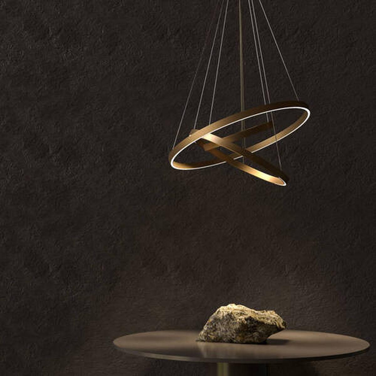PENDELLEUCHTE RIM - Messingfarben, Trend, Metall (80/120cm) - MAYTONI