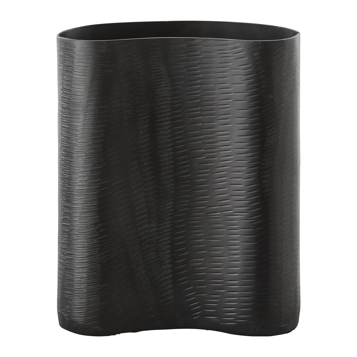 Vase Resvik in Schwarz - Schwarz, MODERN, Metall (18/8/22cm)