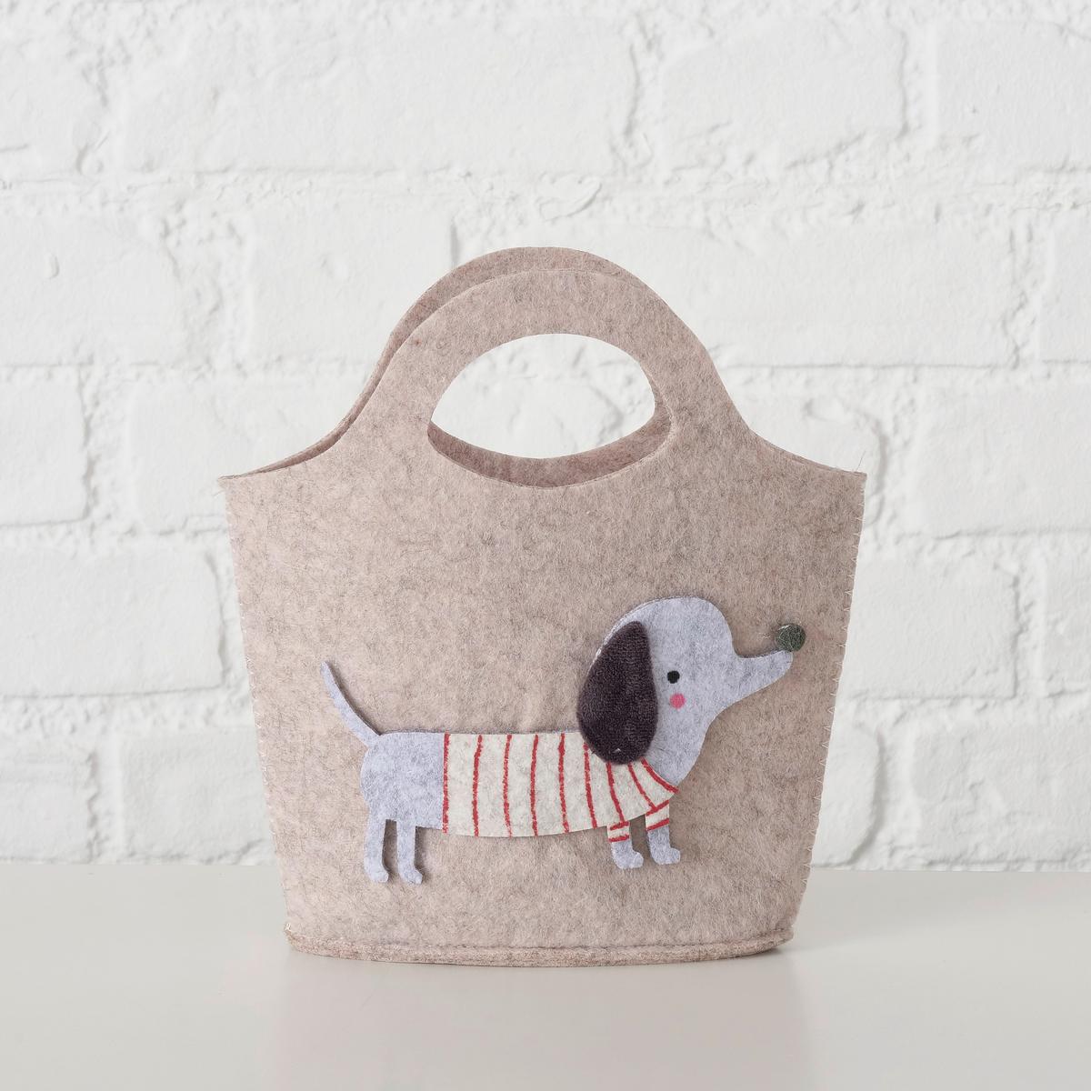 Ajándéktasak Barney - bézs, Konventionell, textil (20/5/20cm) - Modern Living