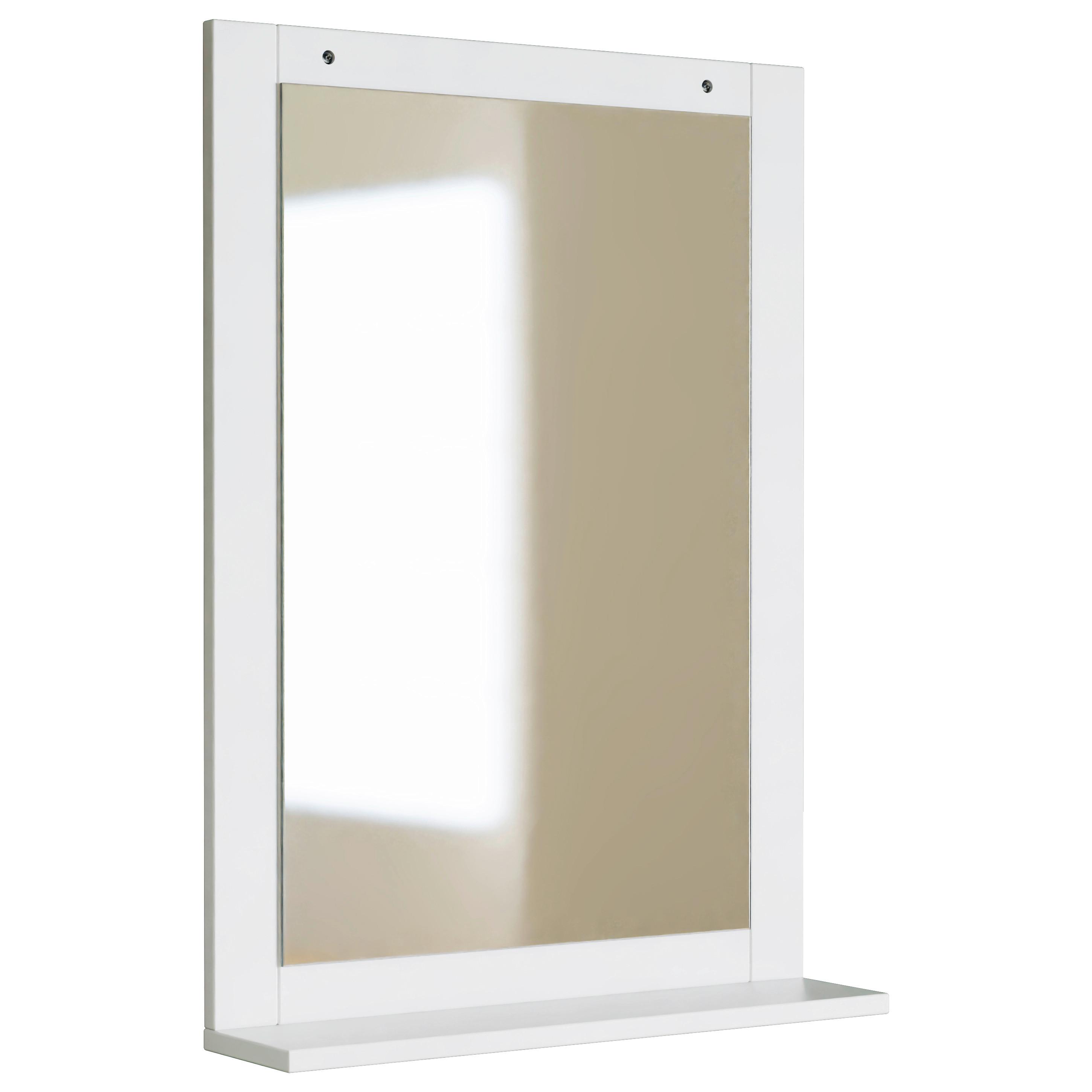 Badezimmerspiegel Flonali - Weiss, Trend, Holzwerkstoff (50/70/12cm) - MID.YOU