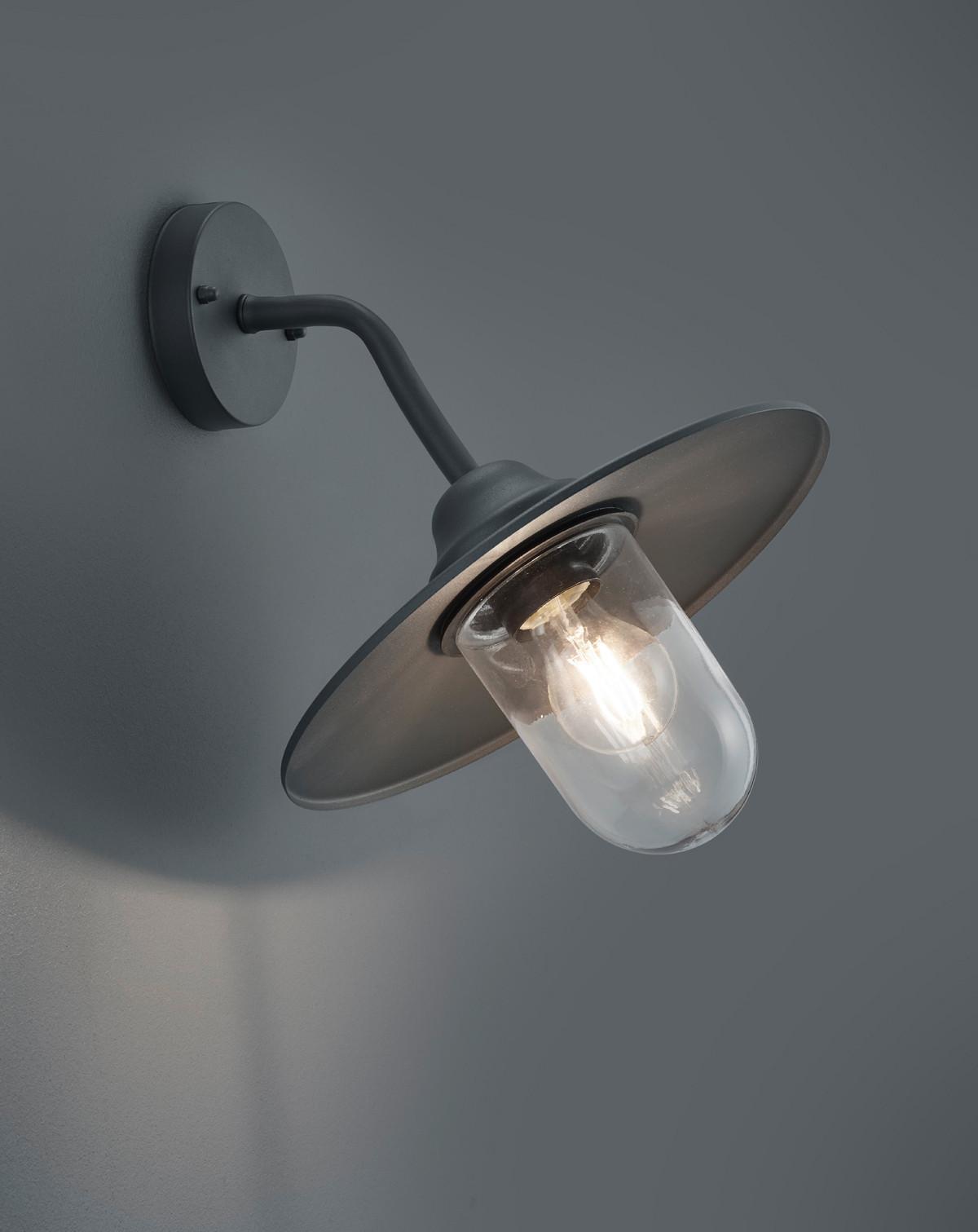 Wandleuchte Brenta in Anthrazit max. 40 Watt - Anthrazit, Natur, Metall (30/32cm) - Trio Leuchten