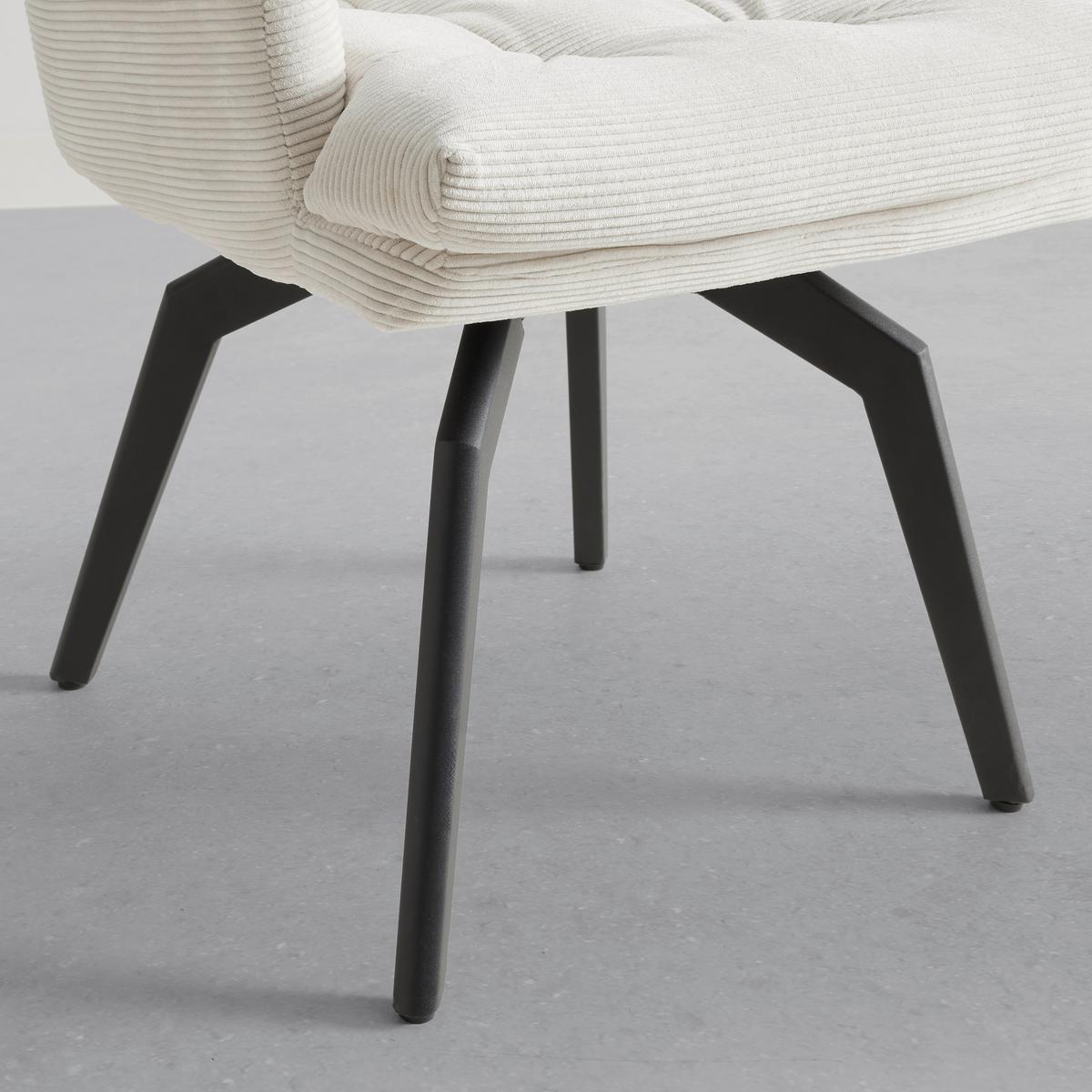Karosszék Hanna - fekete/fehér, Modern, textil/fém (60/88/64cm) - Mömax