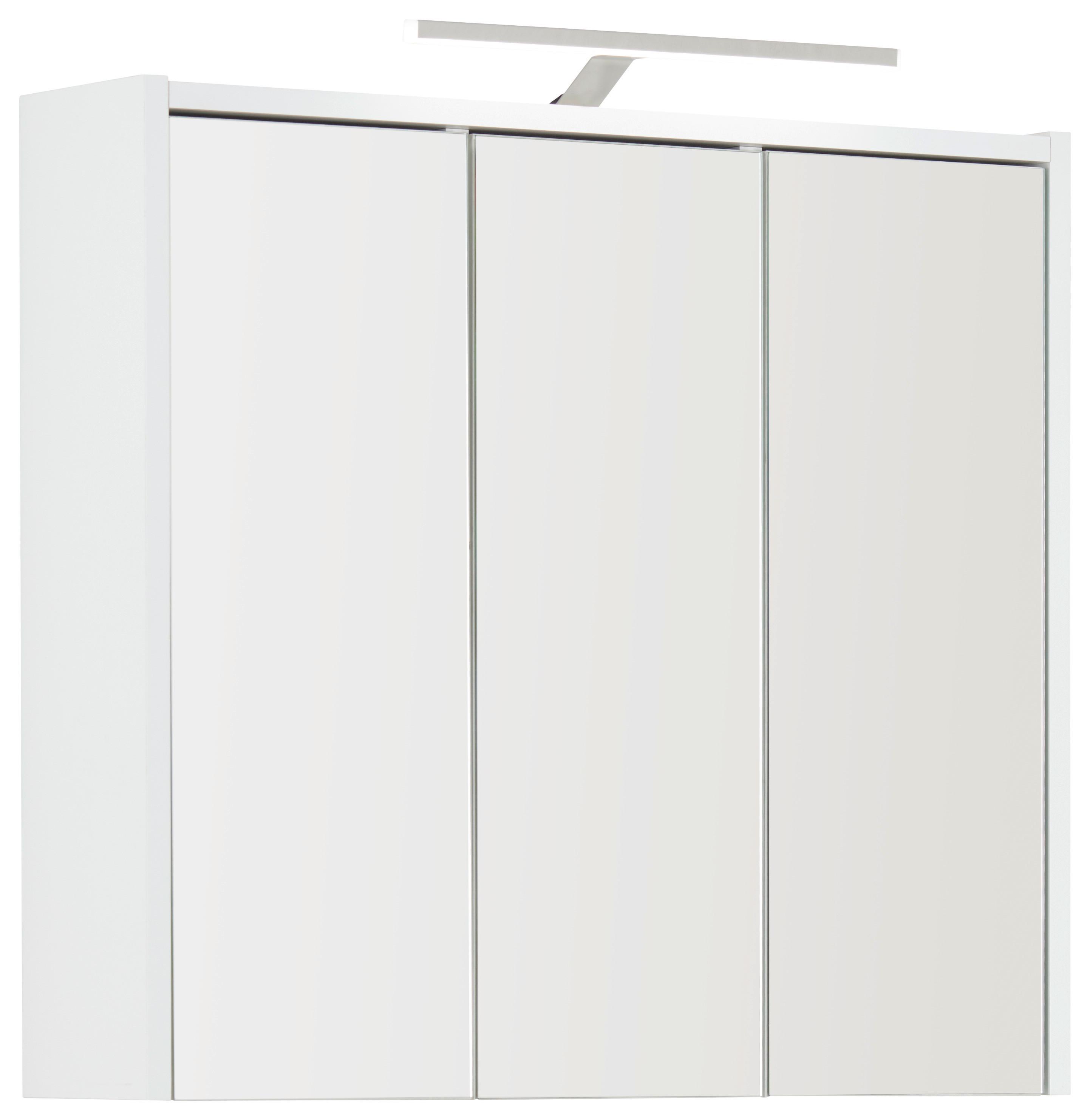 SZAFKA Z LUSTREM COBIE - biały, Basics, materiał drewnopochodny/szkło (65/60/16cm) - Stylife