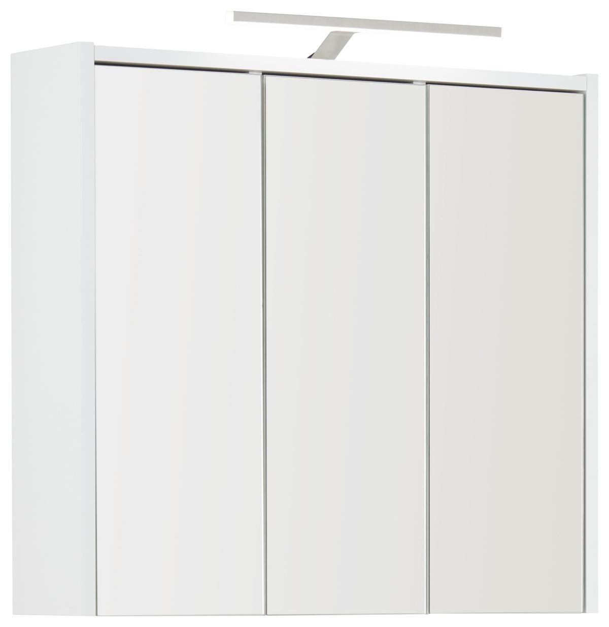 SZAFKA Z LUSTREM COBIE - biały, Basics, materiał drewnopochodny/szkło (65/60/16cm) - Stylife