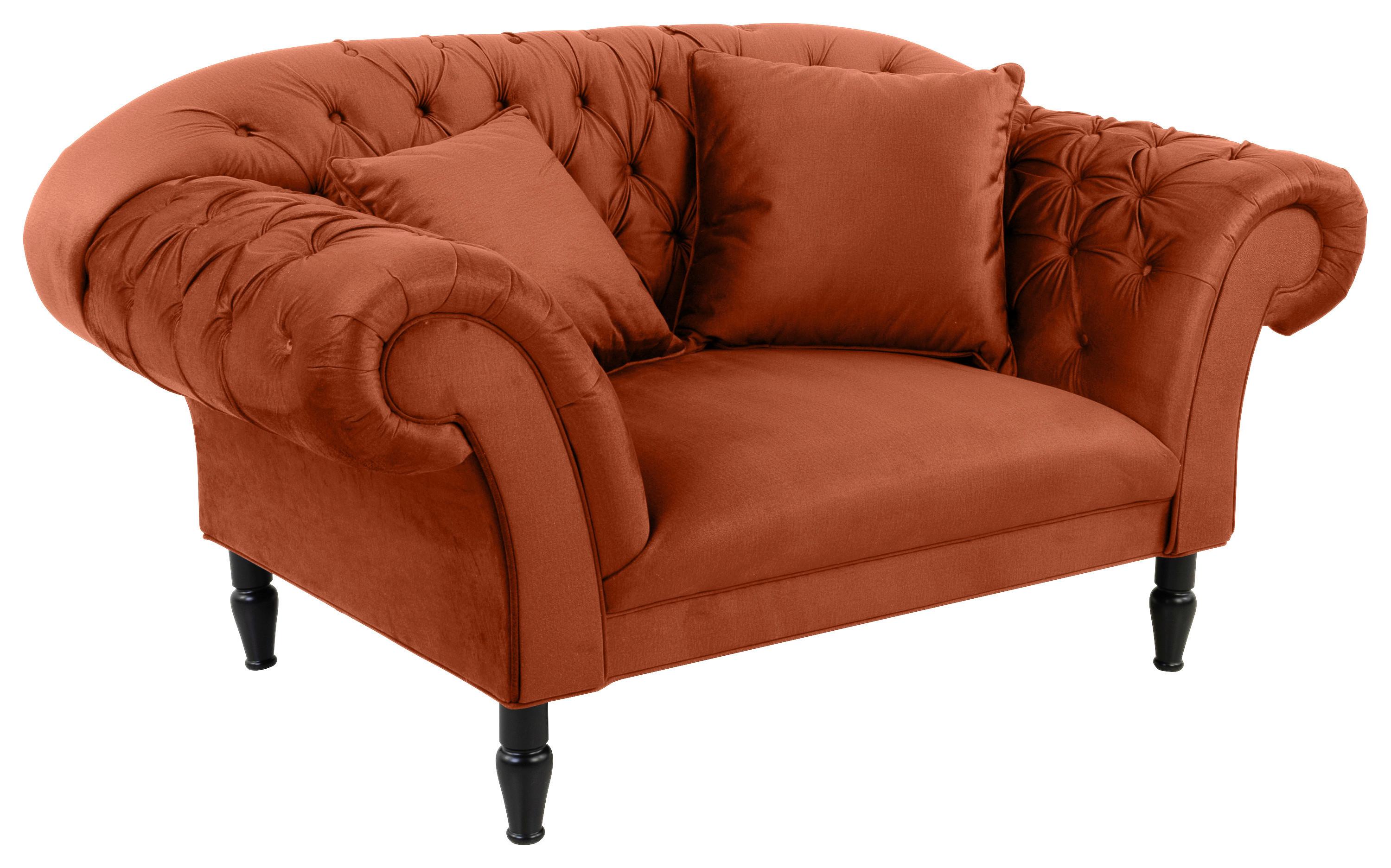 Fotelj Cupido, Opečnato Rjava - opečnato rjava/črna, Design, tekstil/les (180/94/103cm) - MID.YOU