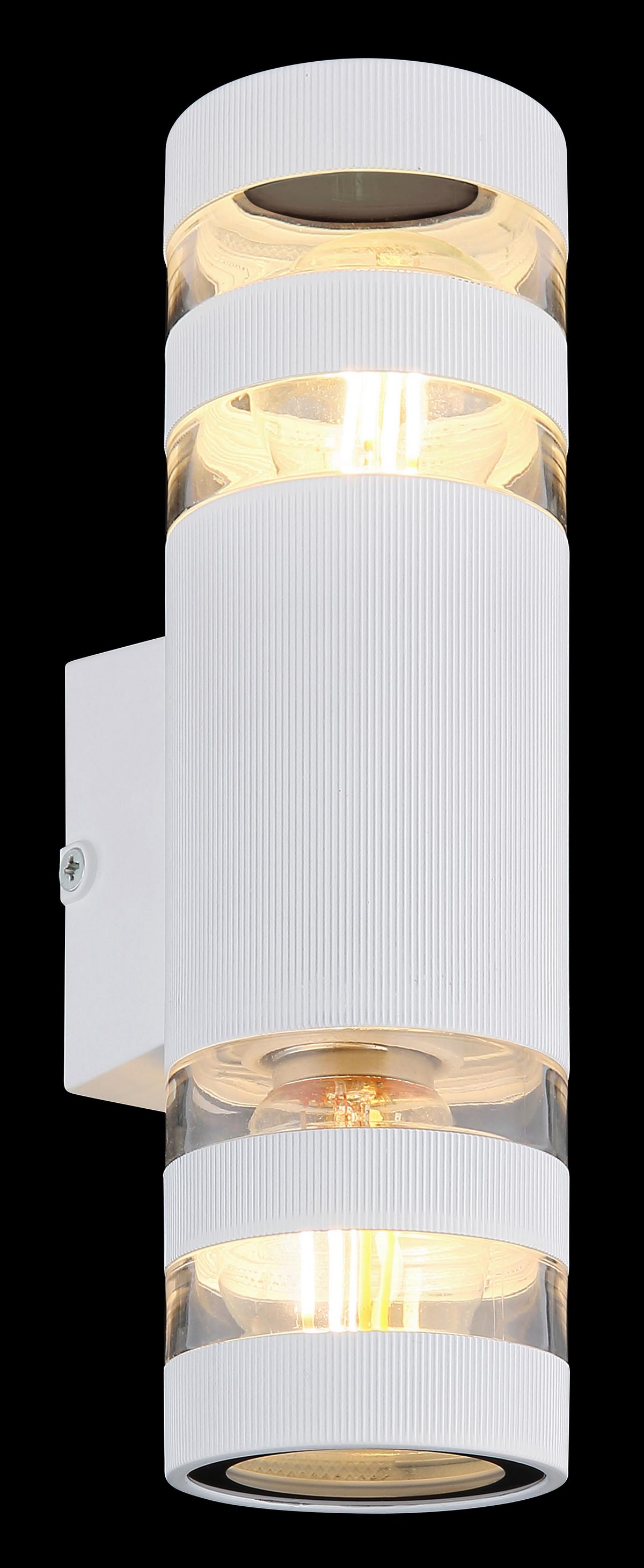 WANDLEUCHTE 78260W HAYES - Klar/Weiss, Basics, Glas/Kunststoff (22/6,5/6,5cm) - Globo