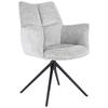Armlehnstuhl Lucia Grau - Schwarz/Grau, LIFESTYLE, Textil/Metall (62/90/64cm) - Premium Living