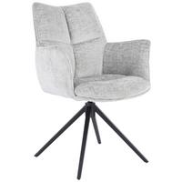 Scaun cu brate LUCIA - negru/gri, Lifestyle, metal/textil (62/90/64cm) - Premium Living