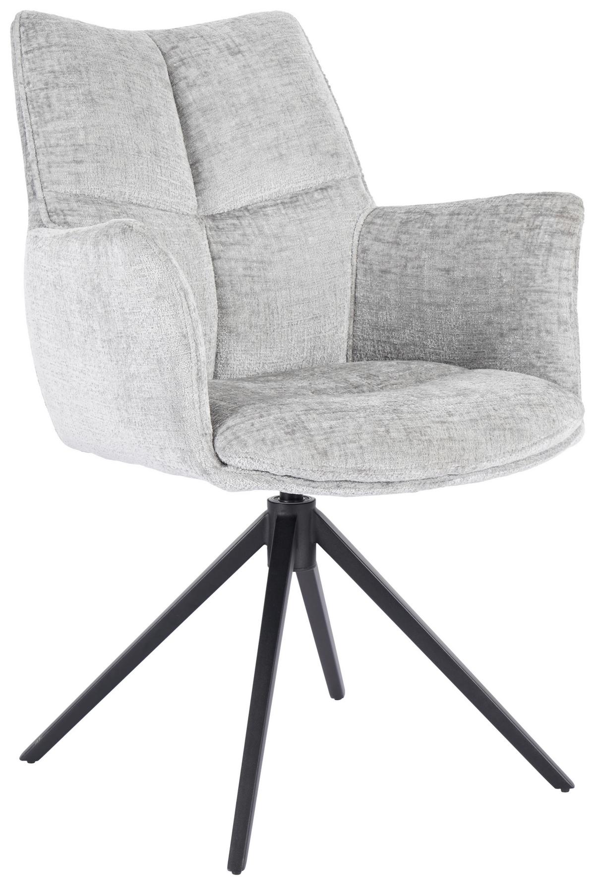 Scaun cu brate LUCIA - negru/gri, Lifestyle, metal/textil (62/90/64cm) - Premium Living