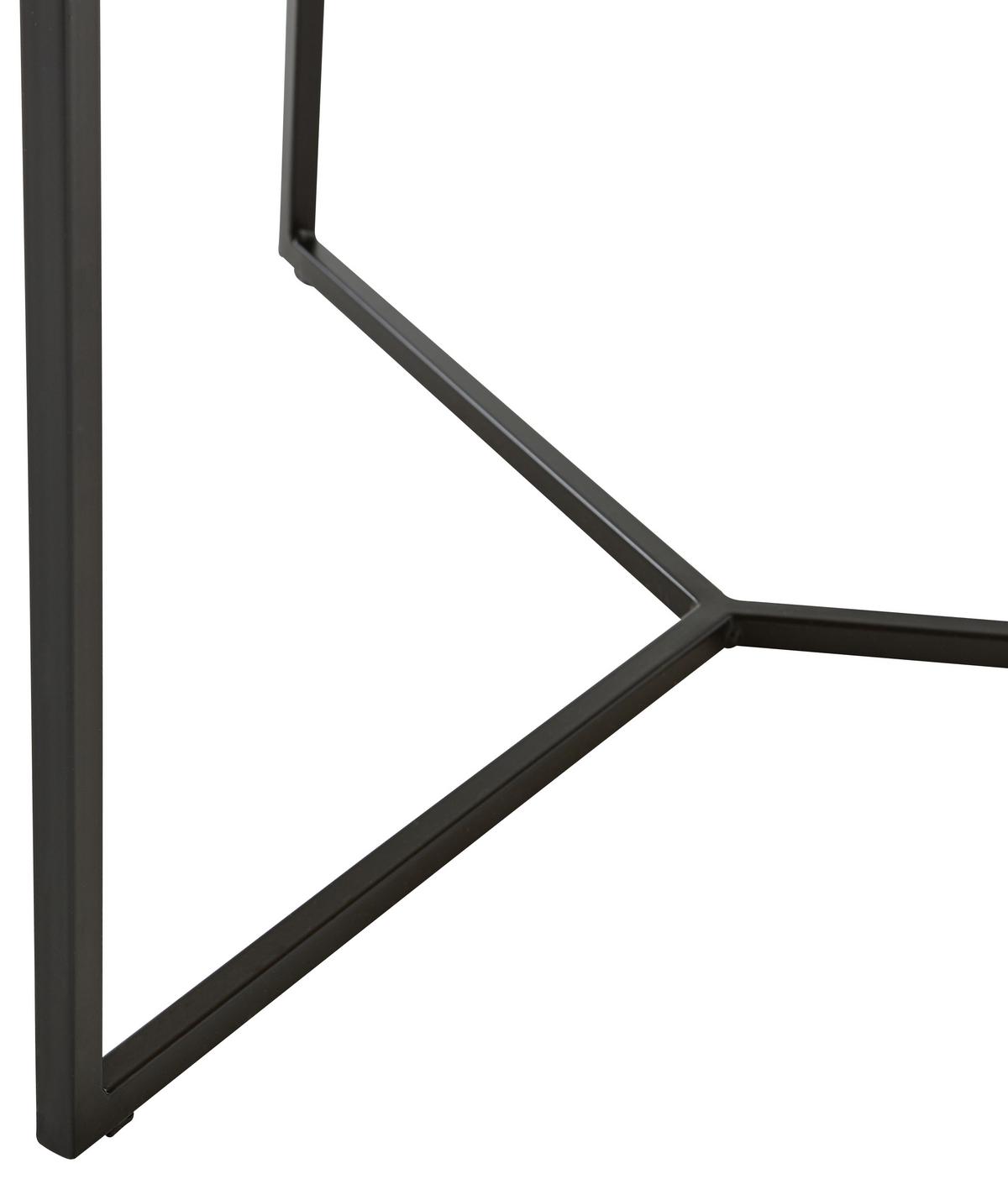 STOLIK KAWOWY VILLACH - kolor dębowy/czarny, Design, metal/drewno (60/60/38cm) - Novel