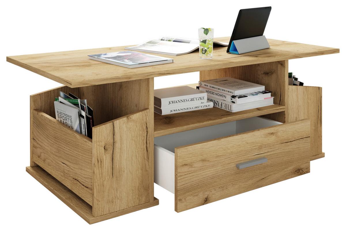 COUCHTISCH JUNATA - Honigeiche/Grau, Design, Holzwerkstoff/Kunststoff (110/52/44cm) - MID.YOU