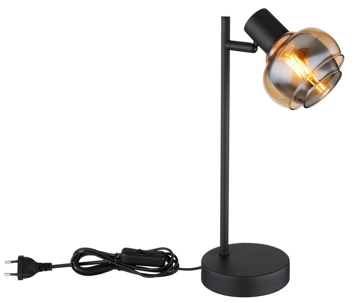 TISCHLEUCHTE 54309TB - Schwarz, Basics, Glas/Kunststoff (14,5/12/35cm) - Globo